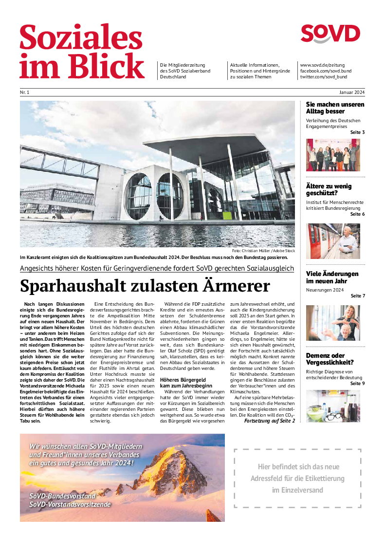 SoVD-Zeitung 01/2024 (Bayern, Hessen)