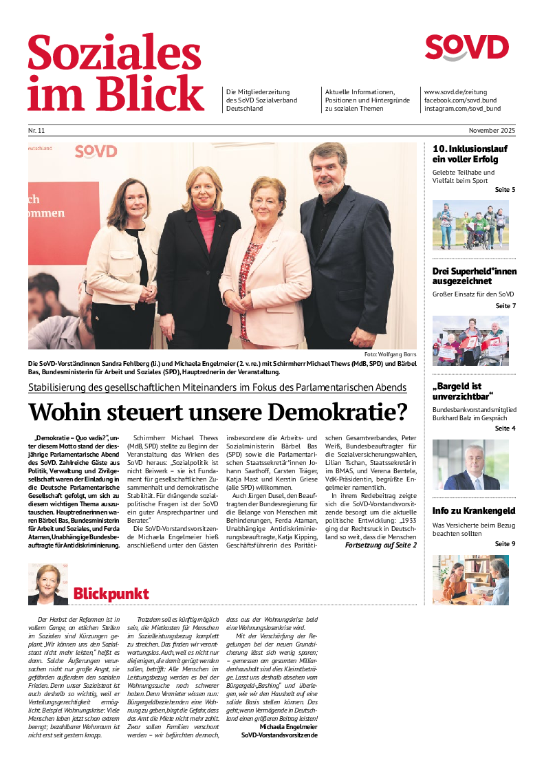 SoVD-Zeitung November 2025, Ausgabe Bayern / Hessen
