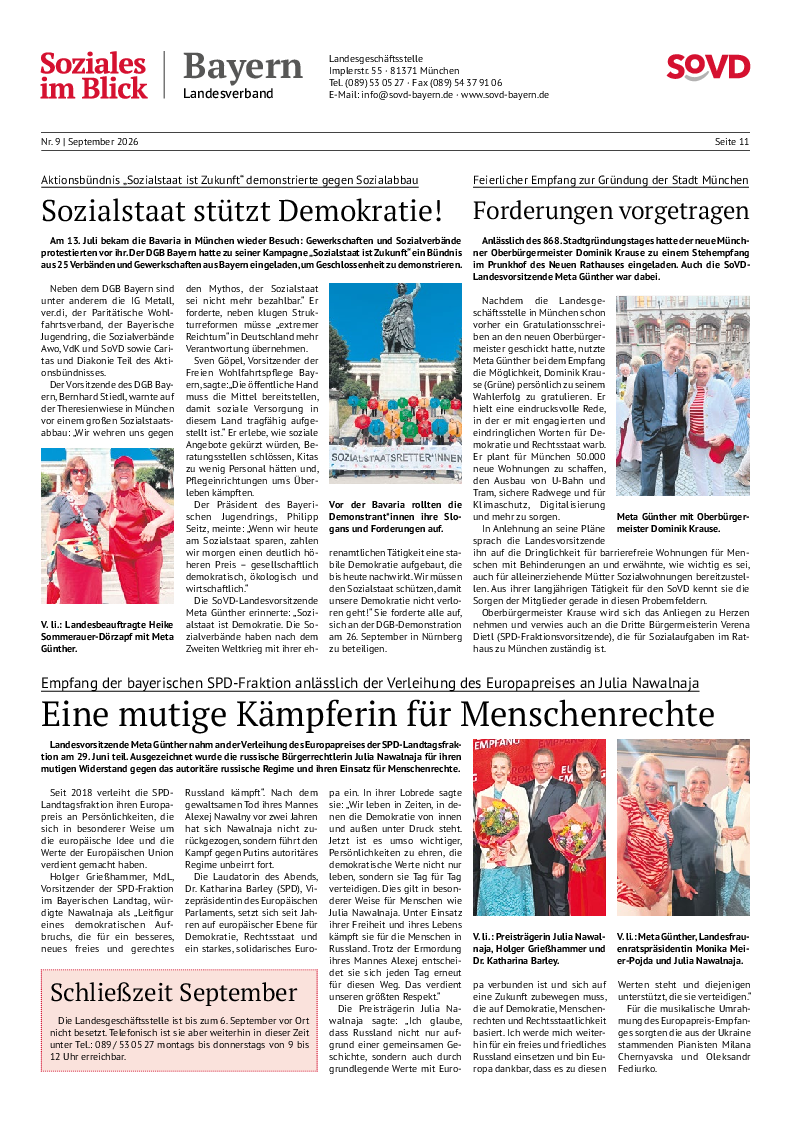 SoVD-Zeitung 09/2026 (Bayern, Hessen) SoVD-Zeitung 09/2026 (Bayern, Hessen)