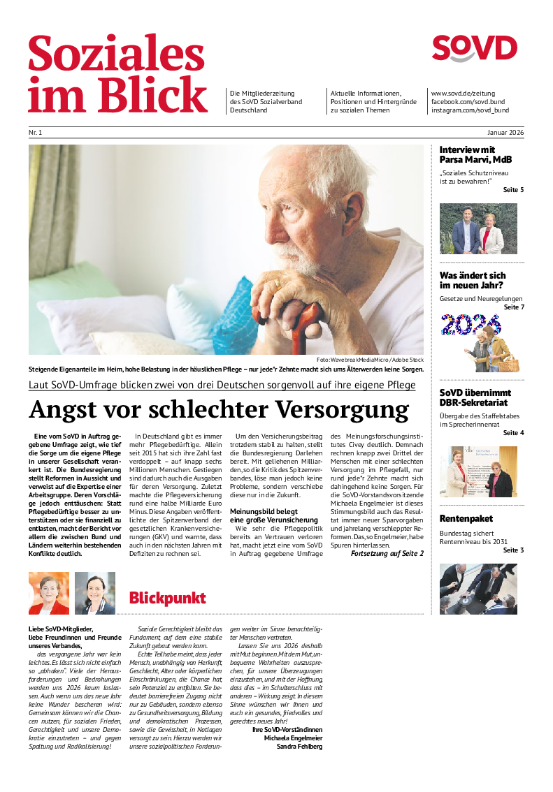 SoVD-Zeitung Januar 2026, Ausgabe Bayern / Hessen