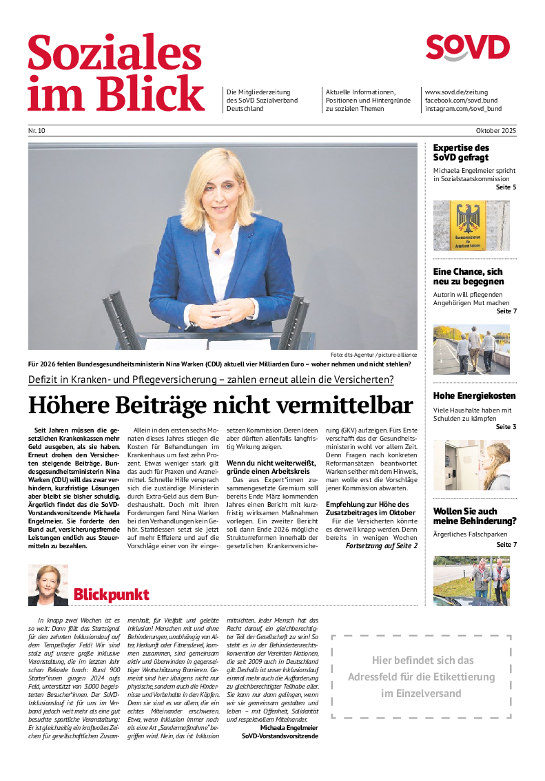 SoVD-Zeitung Oktober 2025 (Ausgabe Bayern / Hessen)