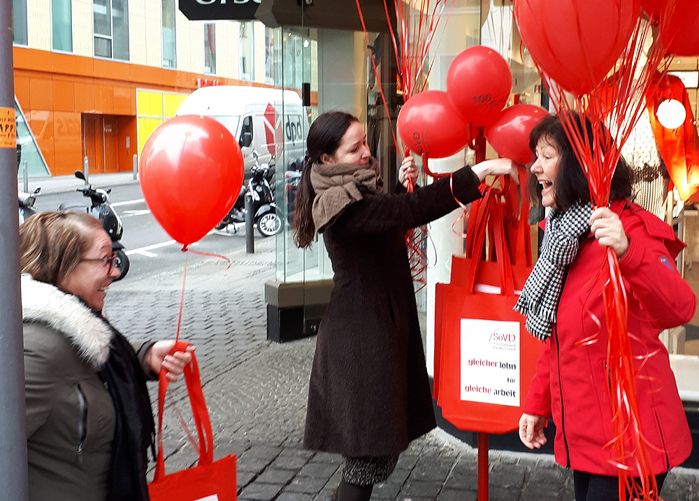 Aktion zum Equal Pay Day 2018 in Wiesbaden